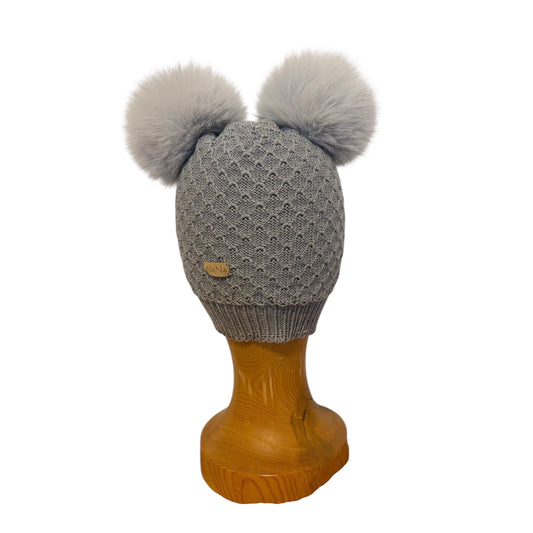 Rún krakkahúfa grá